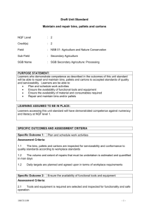 Chemical operations NQF 1