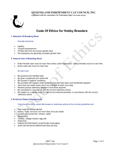 Code of Ethics - Queensland Independent Cat Council Inc.
