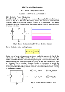 Lecture 14 Power in AC Circuits I