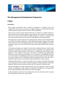 The Management Development Programme – 3 days