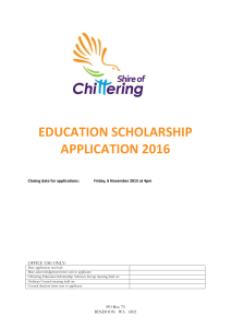 education scholarship application 2016