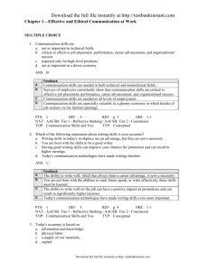 Chapter 1—Effective and Ethical Communication