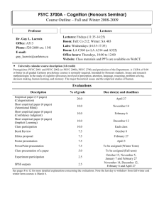 COGNITION – PSYC 2F20 - Read More