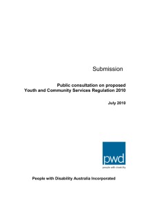 Youth and Community Services Regulation 2010 & Regulatory