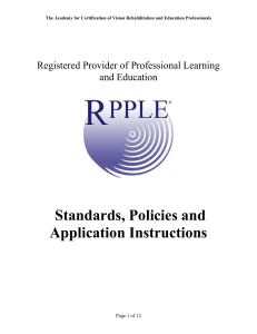 RPPLE© CE Standards, Policies & Application