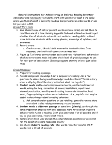 General Instructions for Administering an Informal Reading Inventory