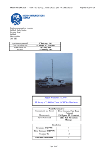 RF Survey 3.4 GHz (Phase I) CS FWA Manchester Report
