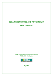 SOLAR ENERGY USE AND POTENTIAL