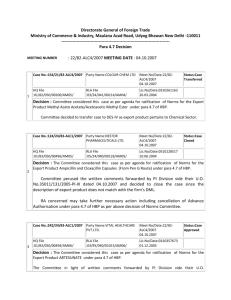 22/AM-08 - Directorate General of Foreign Trade