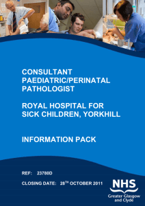 Based initially at Royal Hospital for Sick Children, Yorkhill