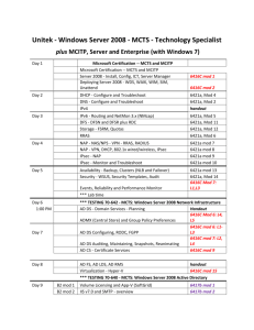 Unitek - Windows Server 2008 - MCTS