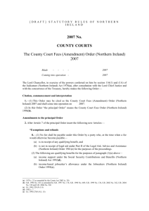 The County Court Fees (Amendment) Order (Northern Ireland) 2007