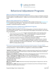 Behavioral Adjustment Programs/Services