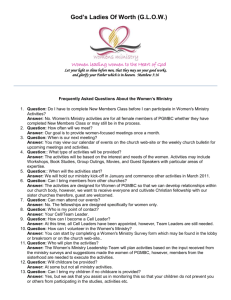 Frequently Asked Questions about the Women`s Ministry