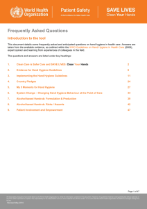 Questionnaire on hand hygiene and healthcare