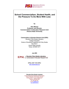 School Commercialism, Student Health, and the Pressure to Do