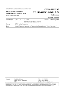 TEMPORARY DOCUMENT: Optical Transport Networks