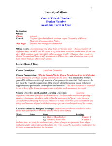 Course outline template Science