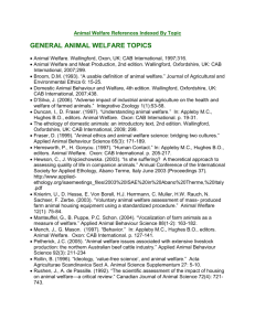 Animal Welfare Reference Index - Animal Behavior and Welfare Group