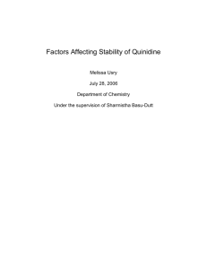 Factors Affecting Stability of Quinidine