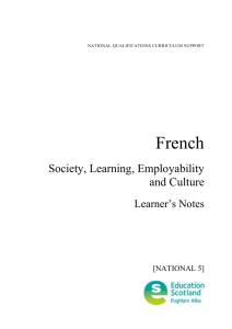 French: Society, Learning, Employability and Culture