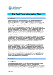 The Real Time Information Pilot