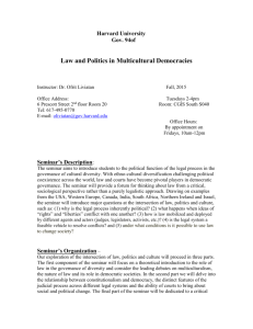 GOV 90of Law and Politics in Multicultural Democracies