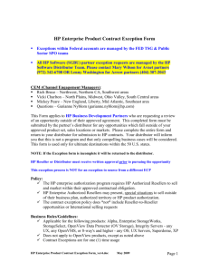 HP Enterprise Product Contract Exception Form