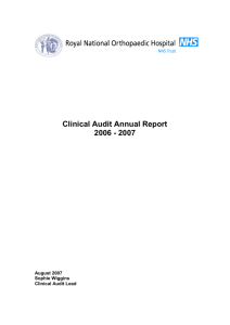 Clinical Audit Annual Report - Royal National Orthopaedic Hospital