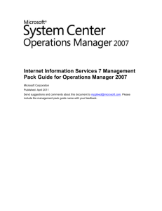 Download: IIS 7 Management Pack Guide