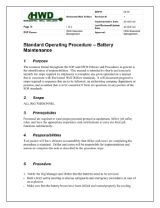 Standard Operating Procedure – Battery