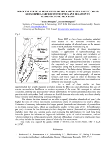 holocene vertical movements of the kamchatka pacific coast