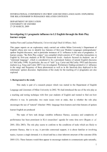 international conference on first and second languages: exploring