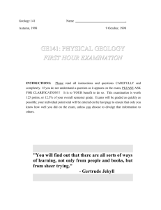 First Hour Exam, Fall, 1998