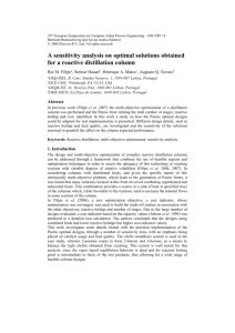 A Sensitivity Analysis on Optimal Solutions Obtained for a Reactive