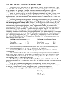 Letter to the Players and Parents of the FHS