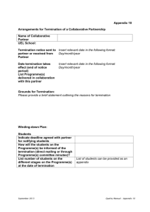 Termination of collaborative programme(s) form