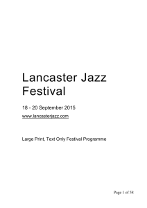 Lancaster Jazz Festival 2015 Large Print Festival Programme