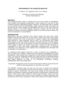 SUSTAINABILITY IN LOGISTICS PRACTICE