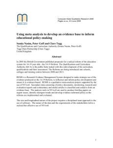 Using meta analysis to develop an evidence base to inform