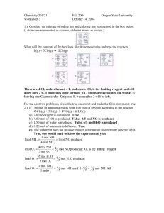 Consider the mixture of iodine gas and chlorine gas represented in