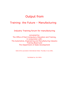 Manufacturing Forum Report (Word)