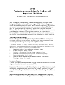 Academic Accommodations for Students with Psychiatric Disabilities