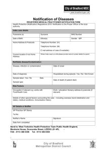 Notification of Infectious Disease form