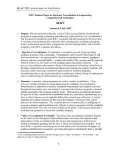 IEEE position paper on academic accreditation in engineering and