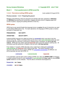 First shot at SPSS syntax - Journeys in Survey Research