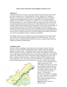 Report on the Stormwater drain sampling of Junction Creek