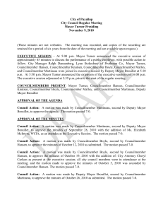 City Council Minutes November 9, 2010 City of Puyallup City