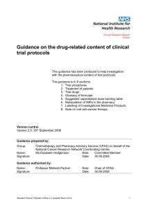 Standard Protocol Template - NIHR Clinical Research Network