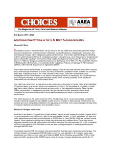 2nd Quarter 2010 | 25(2) Assessing Competition in the U.S. Beef